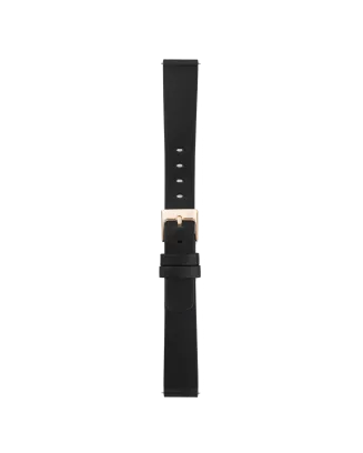 Eletta Bracelete 16mm Pele Preta Dourado