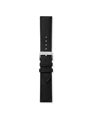 ELETTA Bracelete 22mm Pele Preto Aço