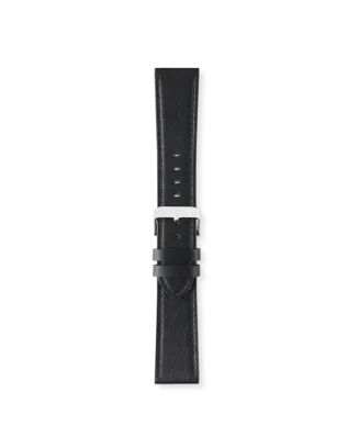 ELETTA Bracelete 22mm Pele Preto Aço