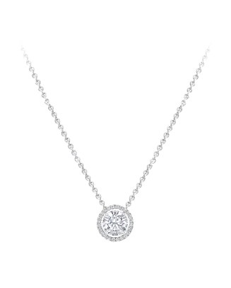 Colar Pendente Classic Ouro Branco E Diamantes