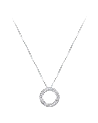 Colar Pendente Spiral Ouro Branco E Diamantes