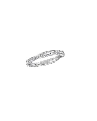 Aliança Spiral Ouro Branco E Diamantes
