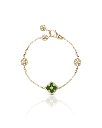 Pulseira Opera Ouro Amarelo E Esmalte Verde