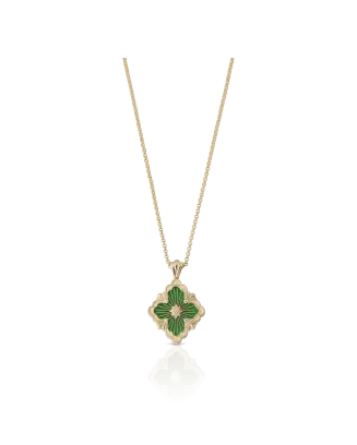 Pendente Opera Ouro Amarelo E Esmalte Verde