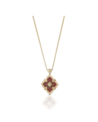 Pendente Opera Ouro Amarelo E Esmalte Bordeaux