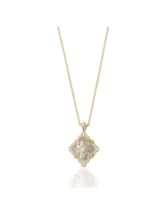 Pendente Ouro Amarelo, M.Pérola E Diamantes