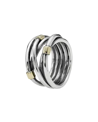 ANEL PRATA E OURO  14 kt 8,4 g