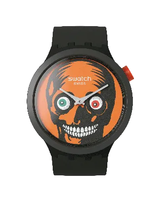 Relógio Swatch homem Preto e Laranja Halloween