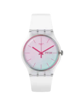 Rel&oacute;gio Swatch mulher Branco e Rosa