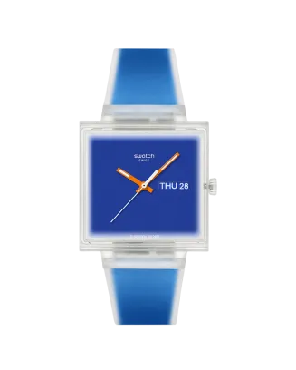 Rel&oacute;gio Swatch homem Azul Quadrado Data