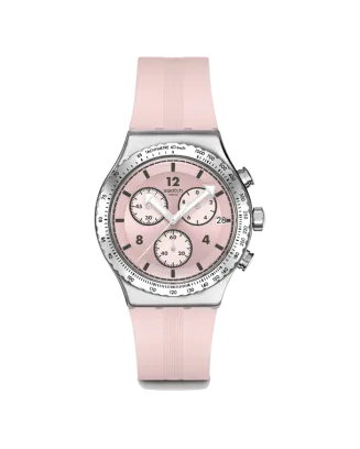 Rel&oacute;gio Swatch mulher Cron&oacute;grafo Rosa A&ccedil;o