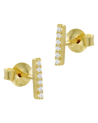 Brincos Mini 6 Zircónias Dourados