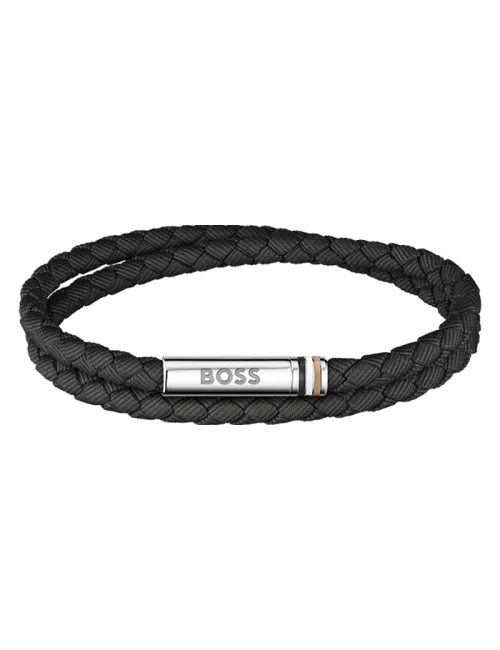 Pulseira Homem Aço e Pele Dupla