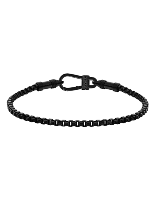 Pulseira Homem Aço e IP Preto Liam