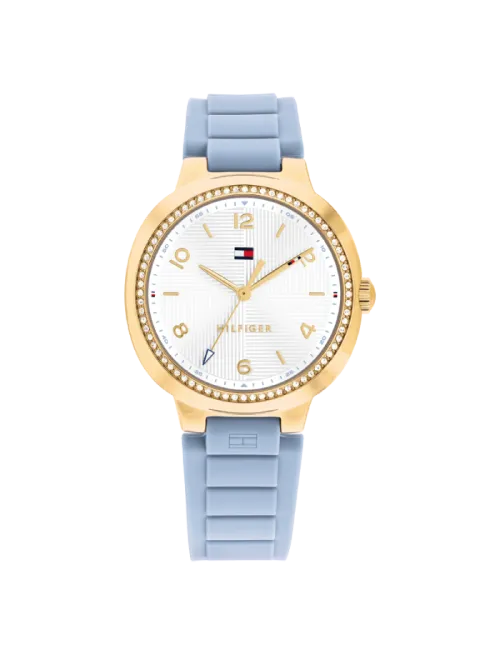 Relógio Mulher Aço IP Dourado e Silicone