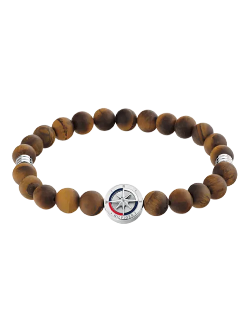 Pulseira Homem Aço e Olho Tigre