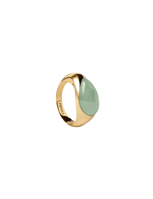 Anel Green Aventurine Luna Stamp