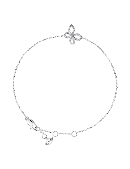 Pulseira Mini Butterfly Ouro Branco e Diamantes