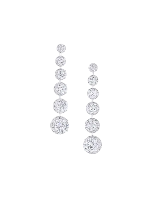Brincos Line Ouro Branco e Diamantes
