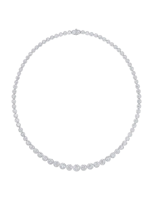 Colar Line Ouro Branco e Diamantes