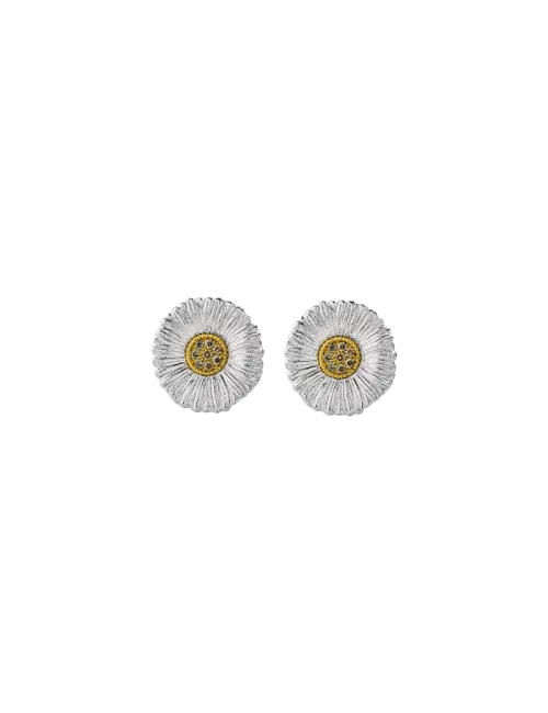 Brincos Blossoms Daisy em Prata e Diamantes