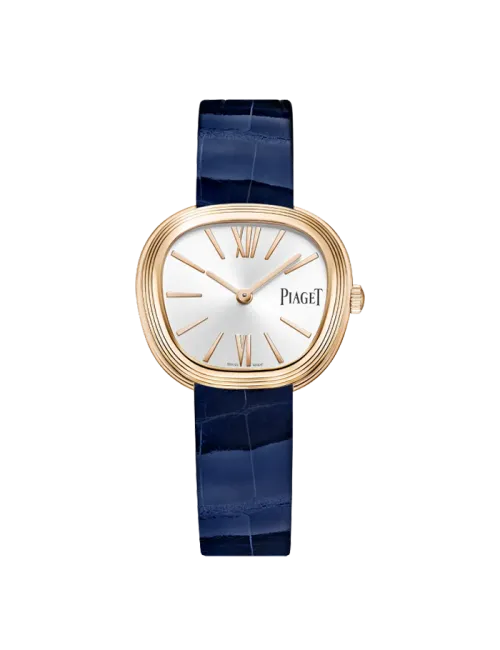 Relógio Sixtie Ouro Rosa e Crocodilo Azul