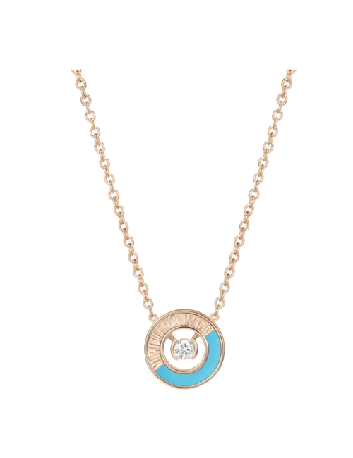 Colar Possession Ouro Rosa, Turquesa E Diamante