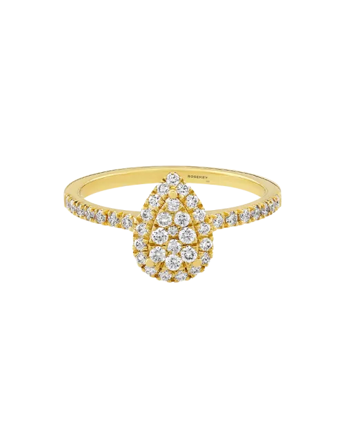 Anel Drop Ouro Amarelo e Diamantes