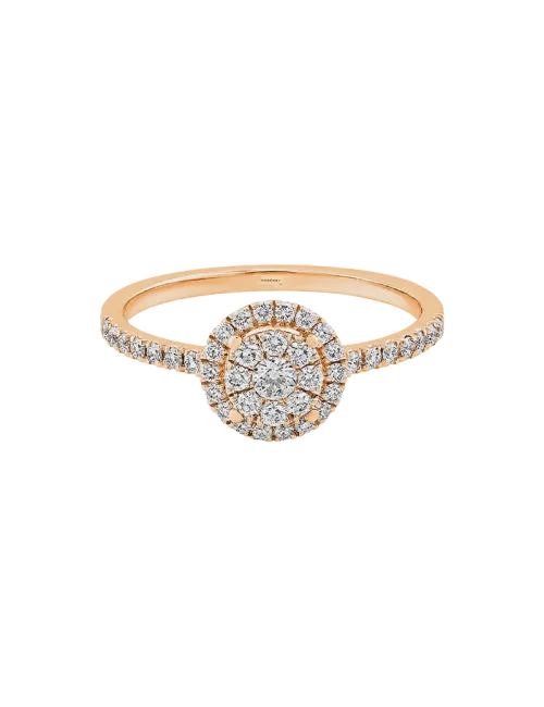 Anel Épure Halo Ouro Rosa e Diamantes