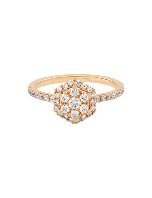 Anel Épure Hexa Ouro Rosa e Diamantes