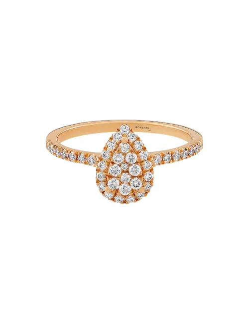 Anel Épure Drop Ouro Rosa e Diamantes