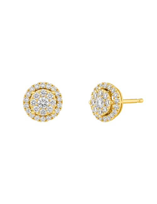 Brincos Épure Halo Ouro Amarelo e Diamantes