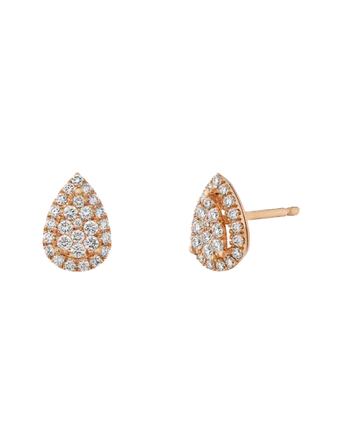 Brincos Épure Drop Ouro Rosa e Diamantes