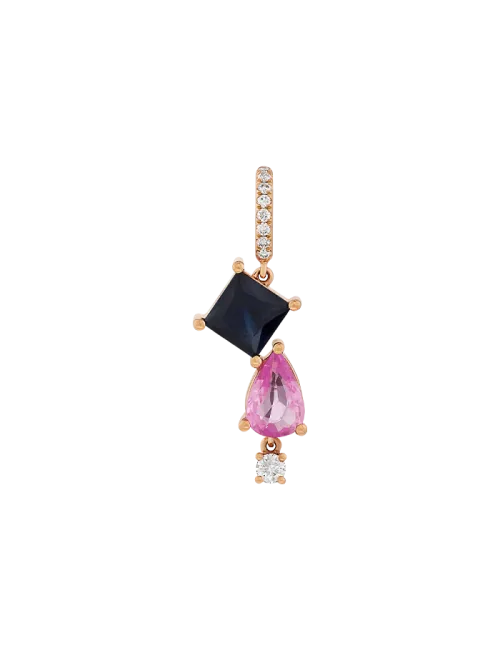 Pendente Ouro Rosa, Safiras e Diamantes