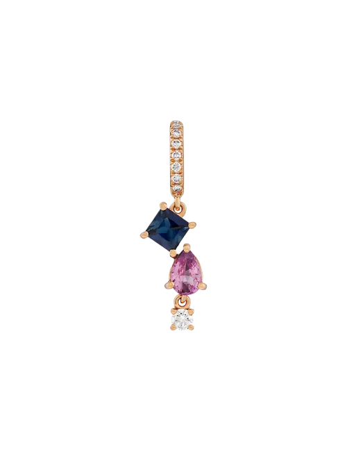 Pendente Ouro Rosa, Safiras e Diamantes