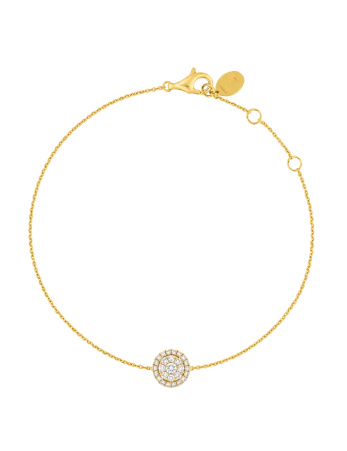 Pulseira Épure Halo Ouro Amarelo e Diamantes