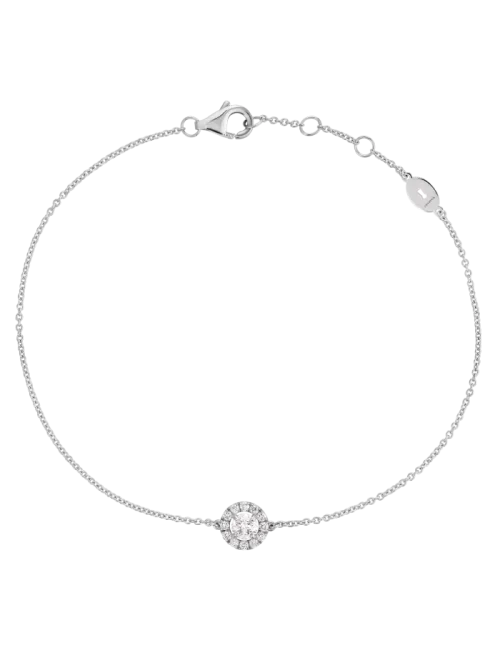 Pulseira Halo Ouro Branco e Diamantes