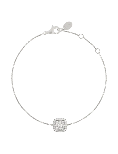 Pulseira Épure Cushion Ouro Branco e Diamantes