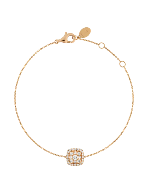 Pulseira Épure Cushion Ouro Rosa e Diamantes