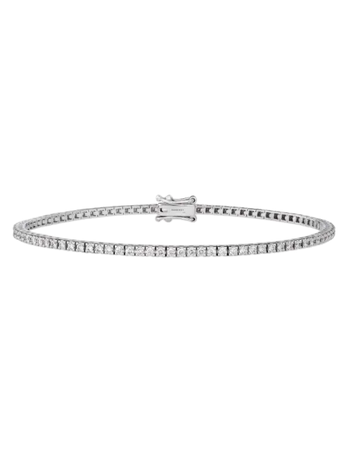 Pulseira Tennis Ouro Branco e Diamantes