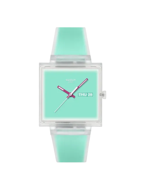 Relógio Swatch homem Verde Quadrado Data