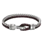 Pulseira Homem Aço e Pele Jaxon