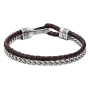 Pulseira Homem Aço e Pele Jaxon