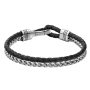 Pulseira Homem Aço e Pele Jaxon