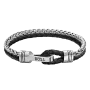 Pulseira Homem Aço e Pele Jaxon