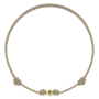 Pulseira Palm Tree Ouro Amarelo E Corda Taupe