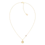 Colar Mulher Aço Dourado com Cristais