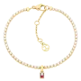 Pulseira Mulher Aço Dourado e Cristais
