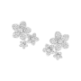 Brincos Wild Flower Triple Ouro Branco e Diamantes