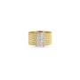 Anel Hawaii Ouro Amarelo, Ouro Branco E Diamantes